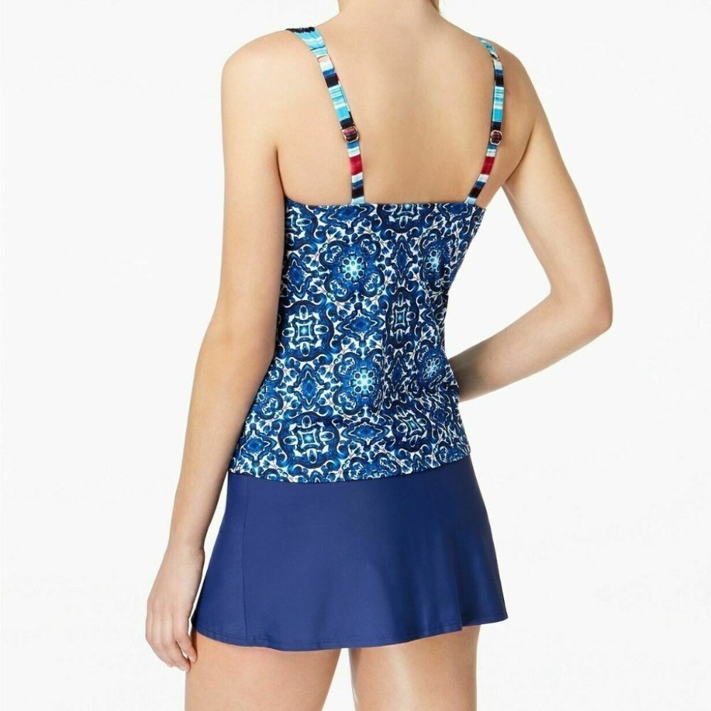NWT $55 24th & Ocean Viva La Frida Printed Tankini Swimsuit Top Small Medium - Picture 3 of 11